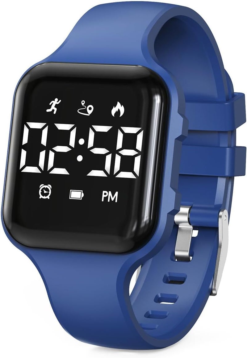 synwoo Kids LED Digital Watch, with Pedometer Step Counter, Waterproof, Sport Wristwatch, Calendar, Alarm Clock for Children Boys Girls Teens - Image 1